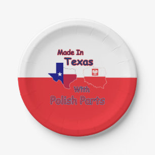 Made In Texas With Polish Parts Paper Plates
