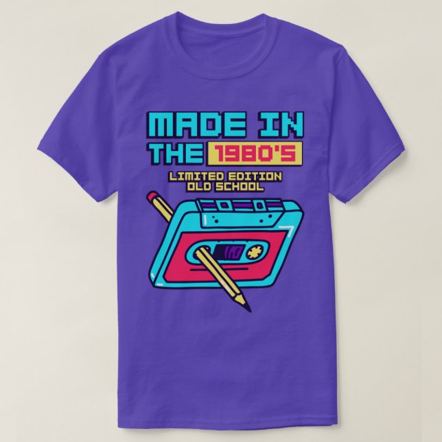 Made in the 1980s Retro Cassette Tape T-Shirt (Design Front)