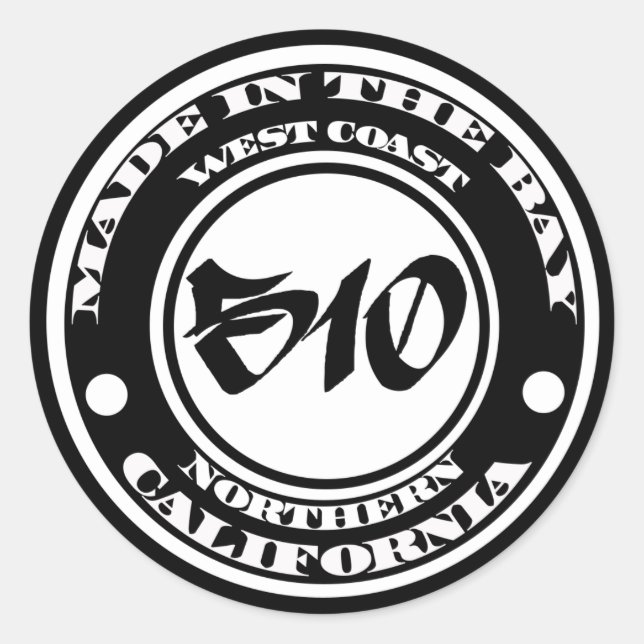 Made in the 510 classic round sticker (Front)