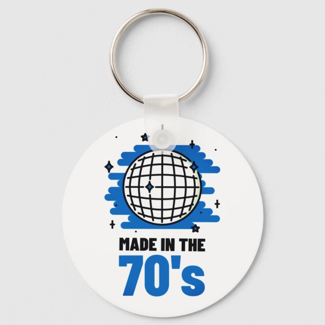 Made in the 70's Button Keychain (Front)