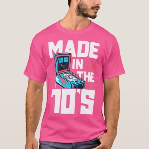 Made In The 70s Pinball Shirt For Men Retro Arcade