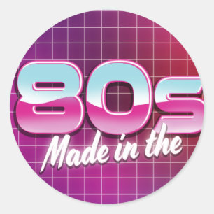Made in the 80s classic round sticker