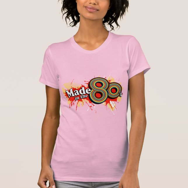 Made in the 80s ladies multi-colour logo t-shirt (Front)