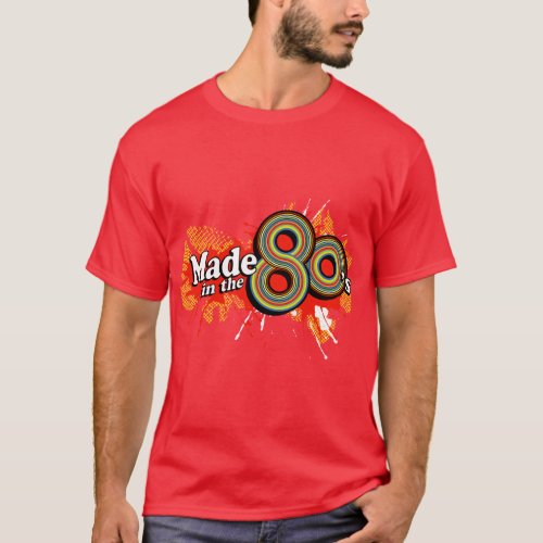 Made in the 80s mens multi_colour logo t red T_Shirt