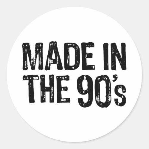 Made in the 90s classic round sticker