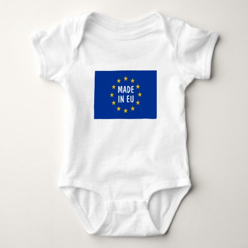 Made in the EU European Union flag funny one piece Baby Bodysuit