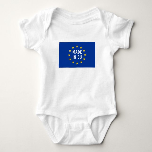 Made in the EU European Union flag funny one piece Baby Bodysuit (Front)