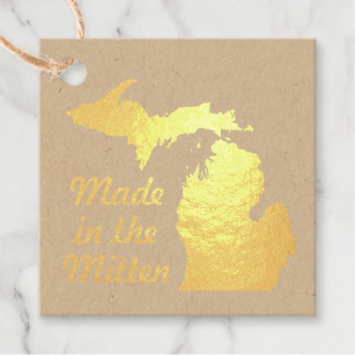 Made in the Mitten Michigan Craft Biz REAL FOIL Foil Favor Tags