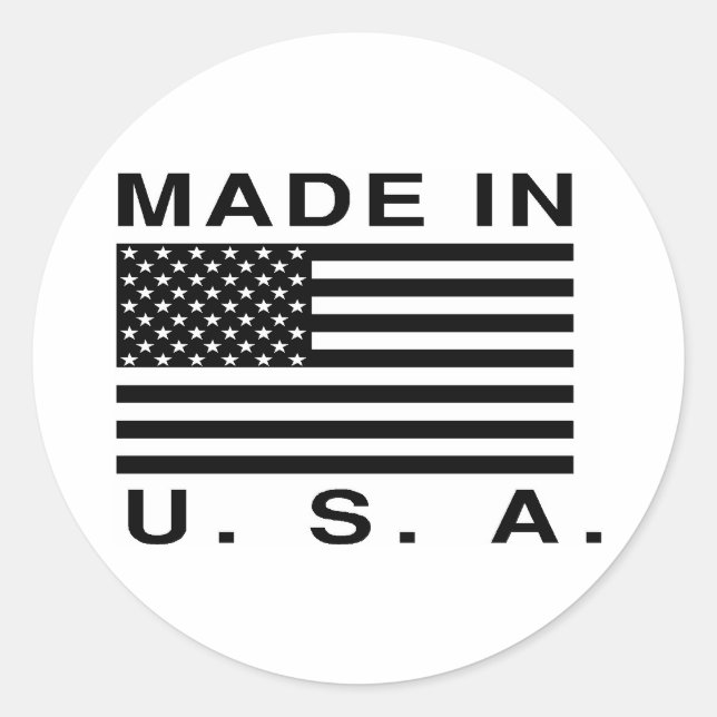 Made In The U.S.A. Classic Round Sticker (Front)