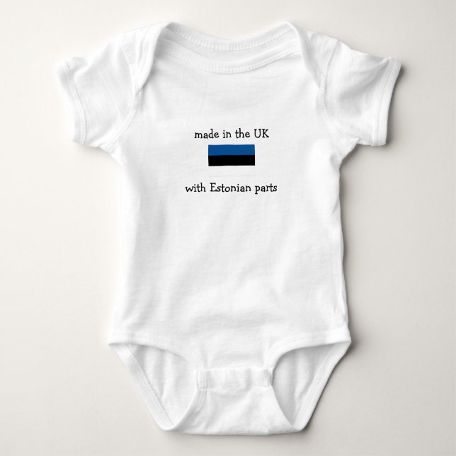 made in the UK with Estonian parts Baby Bodysuit (Front)