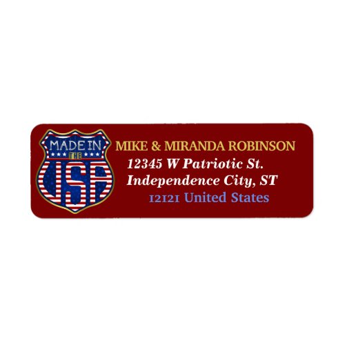 Made in the USA 4th of July Proud American Logo Label
