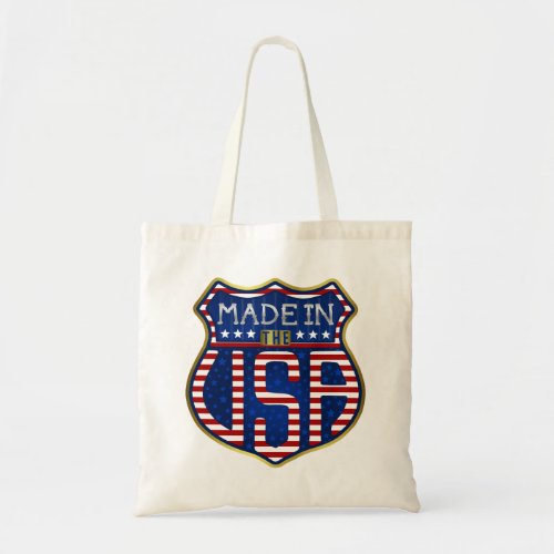 Made in the USA 4th of July Proud American Logo Tote Bag