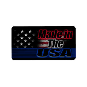 MADE IN THE USA American Flag Label