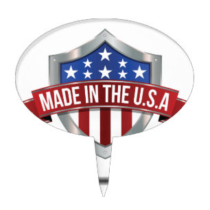 Made in the usa cake topper
