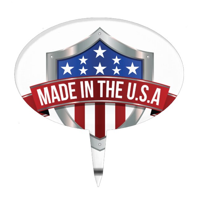Made in the usa cake topper (Front)