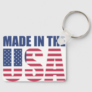 "Made in the USA" Flag Keychain -Patriotic USA key