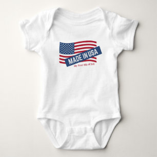 Made in the USA My First 4th of July Baby Bodysuit