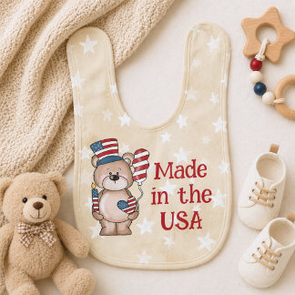 Made in the USA Patriotic Baby Bib