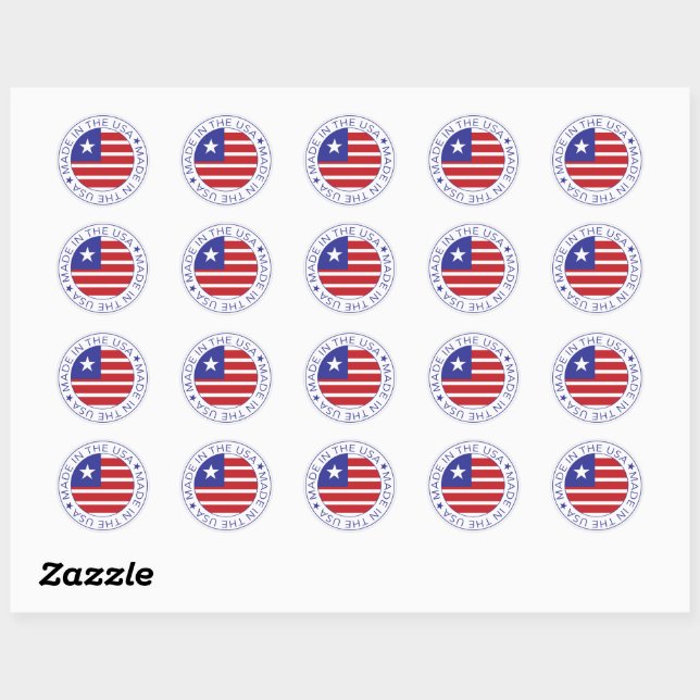 Made in the USA Round Sticker (Sheet)