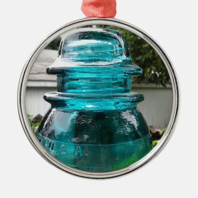 Made in the USA, Vintage Insulator Metal Ornament (Front)