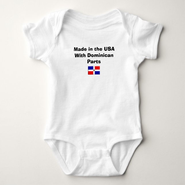 Made in the USA With Dominican Parts Baby Bodysuit (Front)