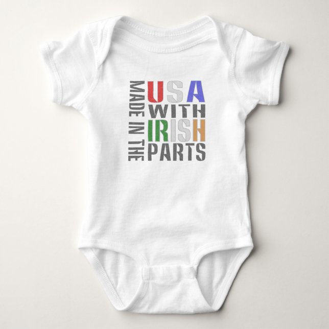 Made in the USA with Irish Parts Baby Bodysuit (Front)