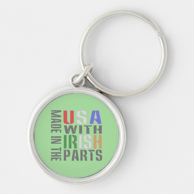 Made in the USA with Irish Parts Keychain (Front)