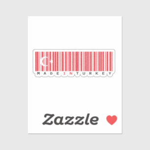 Made in Turkey Barcode Flag Sticker