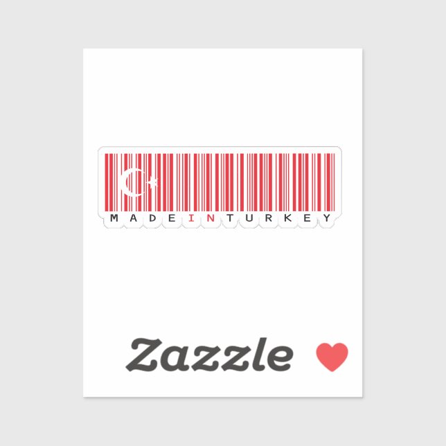 Made in Turkey Barcode Flag Sticker (Sheet)