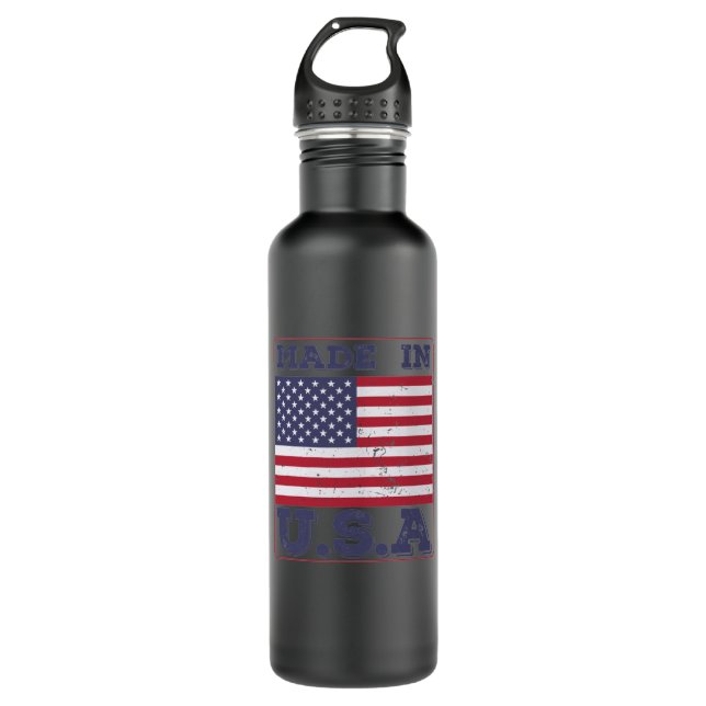 Made in U.S. USA Stainless Steel Water Bottle (Front)
