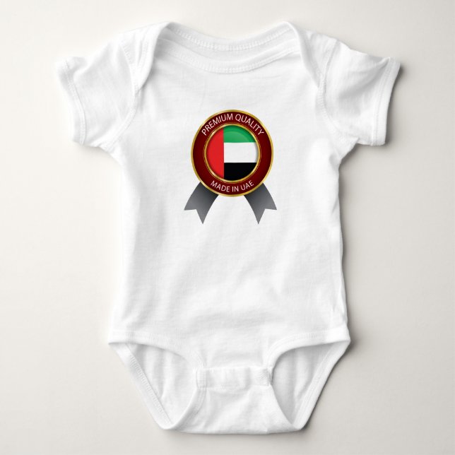 Made in UAE, Abstract UAE Flag, United Arab Emirat Baby Bodysuit (Front)