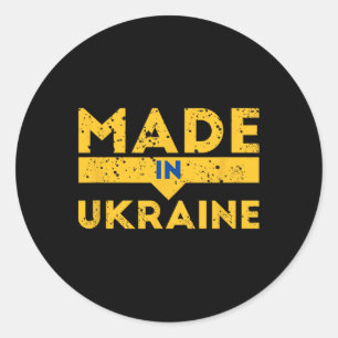 Made In Ukraine Ukrainian Gift Ukrainian Symbols Classic Round Sticker
