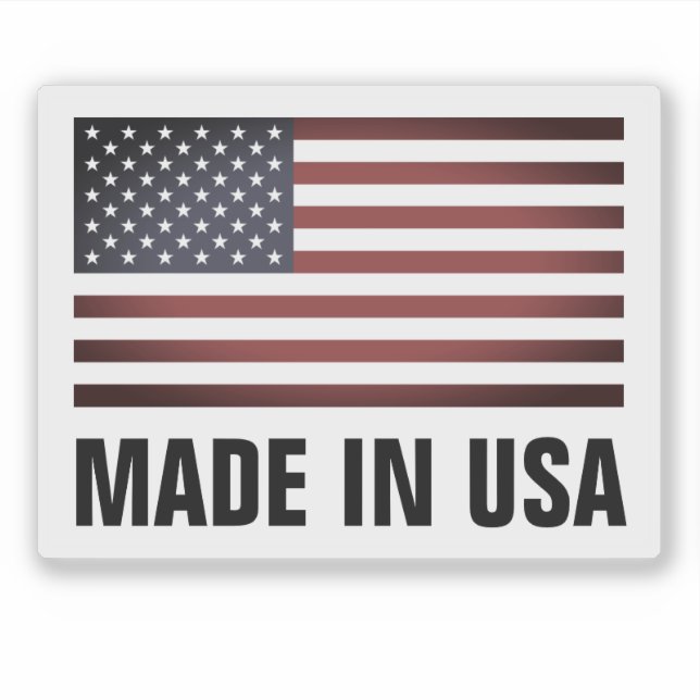 Made in USA American flag custom vinyl stickers (Front)