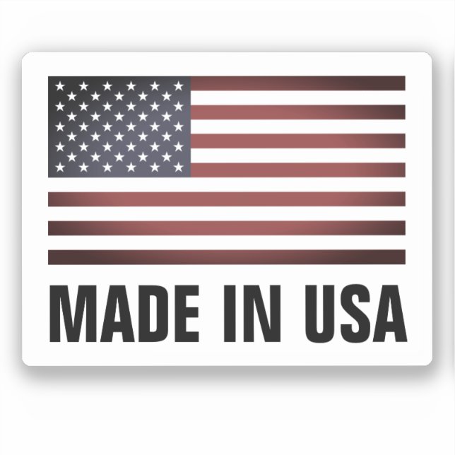 Made in USA American flag custom vinyl stickers (Front)