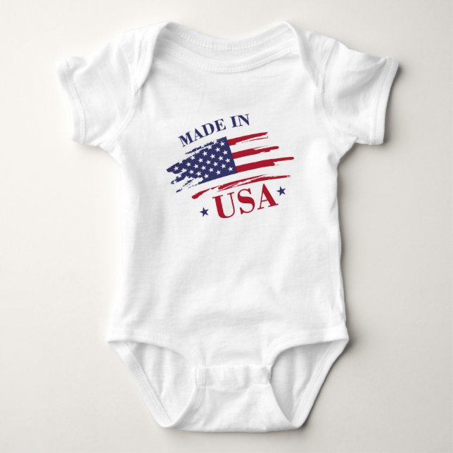 Made In USA Baby Bodysuit (Front)