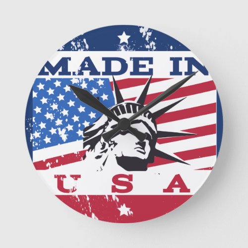 Made In USA Badge Round Clock