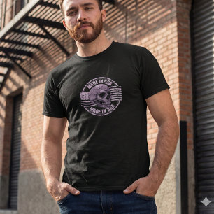 Made in USA Distressed Purple Skull Men's T-Shirt