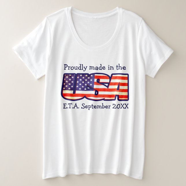 Made in USA E.T.A. maternity USA flag tee (Design Front)