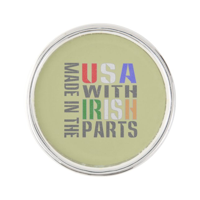 Made in USA Irish Parts Lapel Pin (Front)
