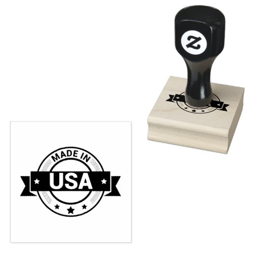 Made In USA Logo Export Import Goods Jet Black Ink Rubber Stamp