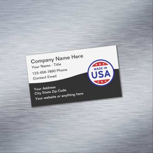 Made In USA Logo Magnetic Business Cards