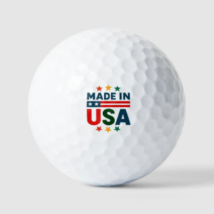 Made in usa patriotic typographic design golf balls