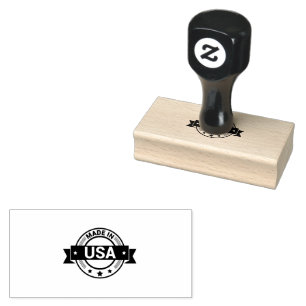 MADE IN USA Professional Style Jet Black Country  Rubber Stamp