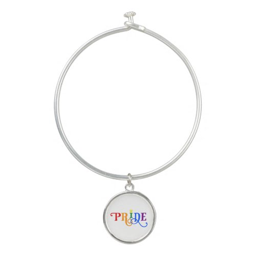 Made in USA Rainbow Color LGBT Gay Pride Crown Bangle Bracelet