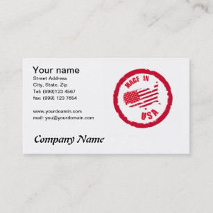 Made in USA rubber stamp design business card