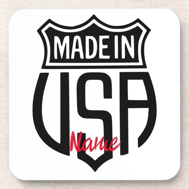 Made in USA Sign Thunder_Cove Beverage Coaster (Front)