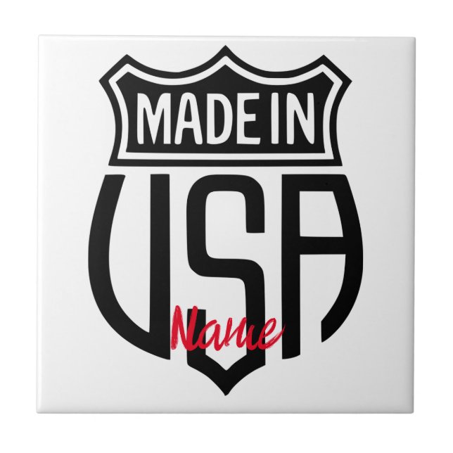 Made in USA Sign Thunder_Cove Ceramic Tile (Front)