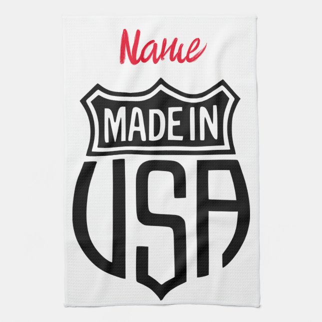 Made in USA Sign Thunder_Cove Kitchen Towel (Vertical)