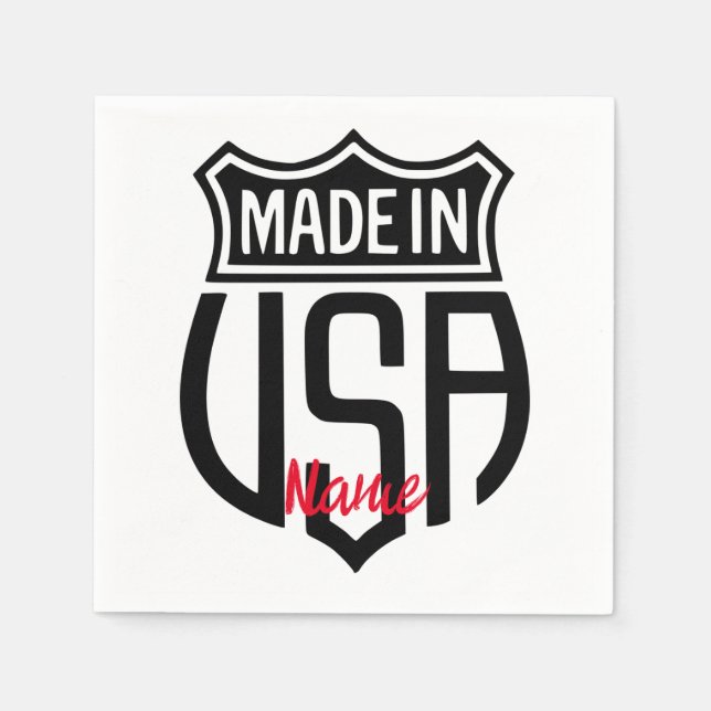 Made in USA Sign Thunder_Cove Napkins (Front)