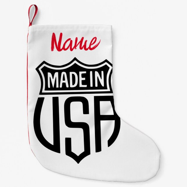 Made in USA Sign Thunder_Cove Small Christmas Stocking (Front)